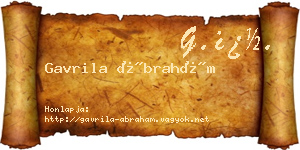 Gavrila Ábrahám névjegykártya